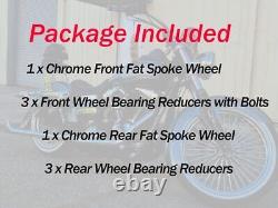21 & 18 Fat King Spoke Front Rear Wheels for Harley Softail Fatboy Dyna FXDWG