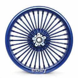 21×18 Fat Spoke Blue Front Rear Wheels for Harley Dyna Road King Electra Glide