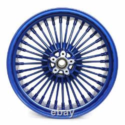 21×18 Fat Spoke Blue Front Rear Wheels for Harley Dyna Road King Electra Glide