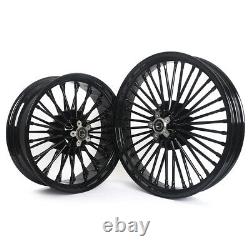 21 18'' Fat Spoke Front Rear Cast Wheels Single Disc for Dyna Softail Touring