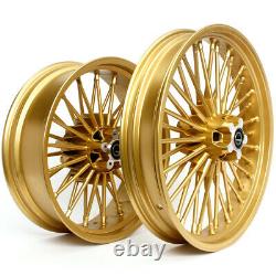 21 18'' Fat Spoke Front Rear Cast Wheels Single Disc for Dyna Softail Touring