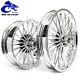 21/18 Fat Spoke Front Rear Tubeless Wheel Rim Dual Disc For Harley Softail Fxst