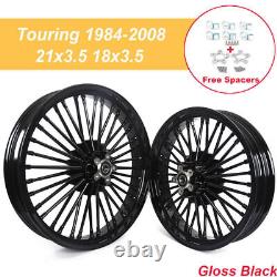 21 & 18 Fat Spoke Wheels for Harley Touring Road King 00-07 Electra Road Glide