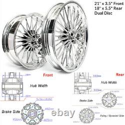 21 18 Front Rear Cast Wheels Dual Disc Fat Spokes for Sportster Custom XL883C