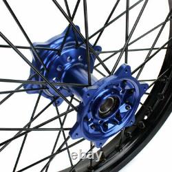 21+18 Front Rear Spoke Wheels Rims Hubs Set For Yamaha YZ250F YZ450F 2014-2021