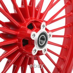 21 18 Front Rear Wheels Dual Disc Fat Spoke for Sportster Touring Softail Dyna