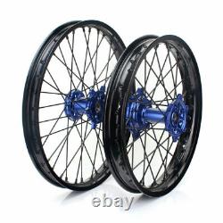 21+19 Front Rear CNC Spoked Wheel Rims Hubs Set For Yamaha YZ250F YZ450F 14-23