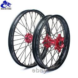 21/19 Front Rear Spoke Wheel Rim Red Hub Set For Honda CRF250R CRF450R 2014-2022