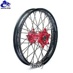 21/19 Front Rear Spoke Wheel Rim Red Hub Set For Honda CRF250R CRF450R 2014-2022