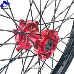 21/19 Front Rear Spoke Wheel Rim Red Hub Set For Honda CRF250R CRF450R 2014-2022