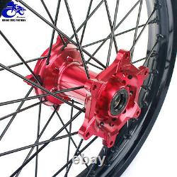 21/19 Front Rear Spoke Wheel Rim Red Hub Set For Honda CRF250R CRF450R 2014-2022