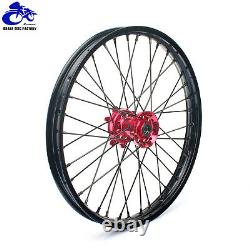 21/19 Front Rear Spoke Wheel Rim Red Hub Set For Honda CRF250R CRF450R 2014-2022