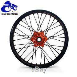 21/19 MX Dirt Spoked Wheel Rim Hub Set KTM EXC SX XC SXF 125 250 350 450 525 530