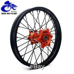 21/19 MX Dirt Spoked Wheel Rim Hub Set KTM EXC SX XC SXF 125 250 350 450 525 530