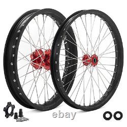 21+19 Spoke Front Rear Wheels Rims Red Hubs For Beta Explorer For Apollo RFN
