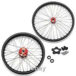21+19 Spoke Front Rear Wheels Rims Red Hubs For Beta Explorer For Apollo RFN