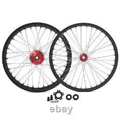 21+19 Spoke Front Rear Wheels Rims Red Hubs For Beta Explorer For Apollo RFN