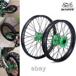 21 19 Spoked CNC Front Rear Wheel Set For Kawasaki KX250 KX250F KX450F 2006-18