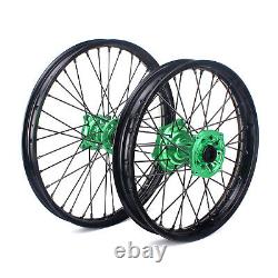 21 19 Spoked CNC Front Rear Wheel Set For Kawasaki KX250 KX250F KX450F 2006-18