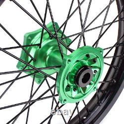 21 19 Spoked CNC Front Rear Wheel Set For Kawasaki KX250 KX250F KX450F 2006-18