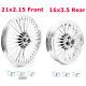 21 2.15 Front 16 3.5 Rear Chrome Fat Spoke Wheels For Harley Touring Softail
