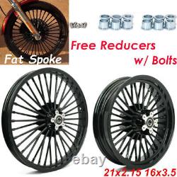 21 2.15 Front 16 3.5 Rear Fat Spoke Wheels for Harley Dyna Wide Glide FXDF