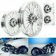 21 3.5 Front 16 3.5 Rear Fat Spoke Wheels For Harley Dyna Softail Touring