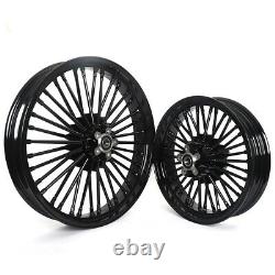 21 Front 16 Rear Tubeless Wheels Fat Spokes for Harley Touring FLHT FLHR 00-08