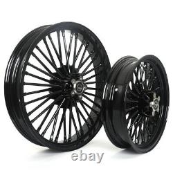 21 Front 16 Rear Tubeless Wheels Fat Spokes for Harley Touring FLHT FLHR 00-08