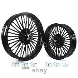 21 Front 16 Rear Tubeless Wheels Fat Spokes for Harley Touring FLHT FLHR 00-08