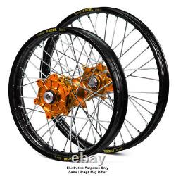 21 Front 18 Rear Black/Orange Spoked Wheels Fit KTM 990 Adventure 2007 2008