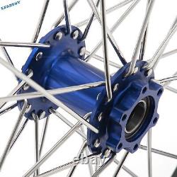 21 Front 18 Rear Spoked Wheels Black Rims Blue Hubs Set for Talaria Sting MX