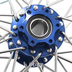 21 Front 18 Rear Spoked Wheels Black Rims Blue Hubs Set for Talaria Sting MX