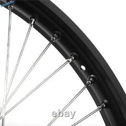 21 Front 18 Rear Spoked Wheels Black Rims Blue Hubs Set for Talaria Sting MX