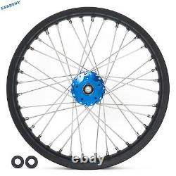 21 Front 18 Rear Spoked Wheels Black Rims Blue Hubs Set for Talaria Sting MX