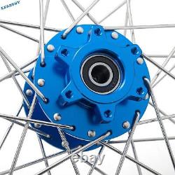 21 Front 18 Rear Spoked Wheels Black Rims Blue Hubs Set for Talaria Sting MX