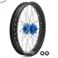 21 Front 18 Rear Spoked Wheels Black Rims Blue Hubs Set for Talaria Sting MX