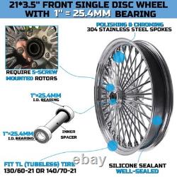 21 Front & 18 Rear Wheels Combo for 2000-2007 Harley Softail Fat Spoke Wheel