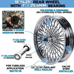 21 Front & 18 Rear Wheels Combo for 2000-2007 Harley Softail Fat Spoke Wheel