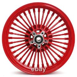 21''x3.5'' 16''x3.5'' Red Front Rear Spoke Wheels Set for Harley Softail Dyna