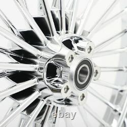 21 x 18 Front Rear Cast Wheels Rim 36 Fat Spokes Dyna FXDL Softail FLSTC