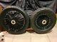 21 X 2.15 & 16 X 35 Blk Fat Spoke Wheels Tires Harley Sportster 00-07/dyna 00-03