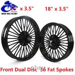 21 x 3.5 & 18 x 3.5 Fat Spoke Tubeless Wheel Rim Set for Harley Dyna Softail