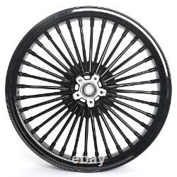 21x16 Gloss Black Tubeless Fat Spoke Front Rear Wheel 84-07 Touring Softail Dyna