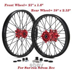 21x1.6 + 18x2.15 Front Rear Spoke Wheels Rims Set for Surron Strom Bee Dirt Bike