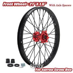 21x1.6 & 18x2.15 Spoke Front & Rear Wheels Rims Hubs Set for Sur-Ron Storm Bee