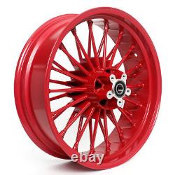 21x2.15 18x5.5 Fat Spoke Wheels Rims for Harley Dyna Wide Glide 08-17 FXDWG Red