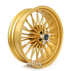 21x2.15 18x5.5 Gold Fat Spoke Wheels for Harley Softail Heritage Classic FLSTC