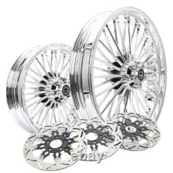 21x3.5 16x3.5 Fat Spoke Front Rear Wheels Rims for Harley Touring Bagger 00-07