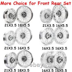 21x3.5 16x3.5 Fat Spoke Front Rear Wheels Rims for Harley Touring Bagger 00-07